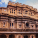 Intricately carved facade of Nathmal Ki Haveli in Jaisalmer, Rajasthan